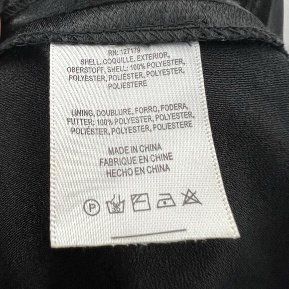 Jenny Woo Evening Gown Womens 8 Black Satin Halter Maxi Formal Dress Bridesmaid - Picture 11 of 13